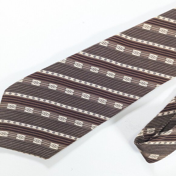 Retro 1970s crepe Silk LANVIN Paris neck tie made in Italy - Picture 2 of 9